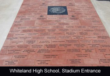 Whiteland High School football stadium entrance monogrammed clay pavers