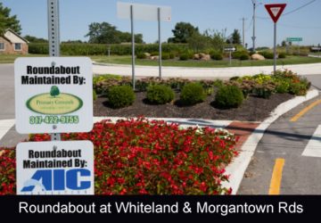 Roundabout located at Whiteland Road and Morgantown Road in Bargersville